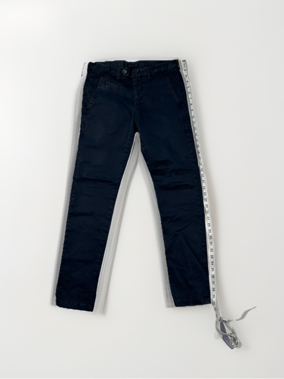 Exibit Men’s Blue Slim Fit Chino Pants Size 46EU Tapered Cotton Elastane